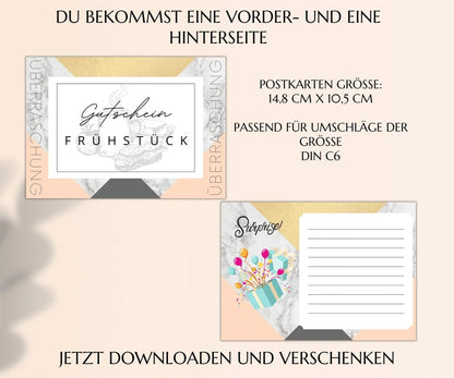 Gutschein zum Frühstück Vorlage - JSKDesignStudio.de