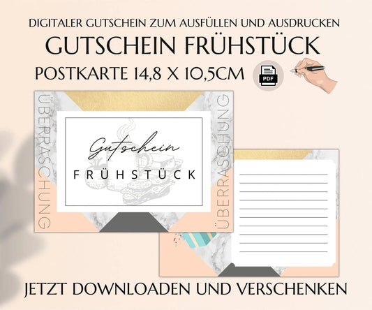 Gutschein zum Frühstück Vorlage - JSKDesignStudio.de