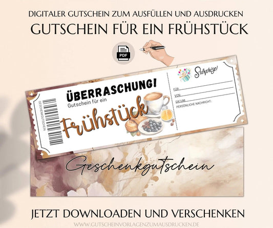 Gutschein zum Frühstück Vorlage - JSKDesignStudio.de