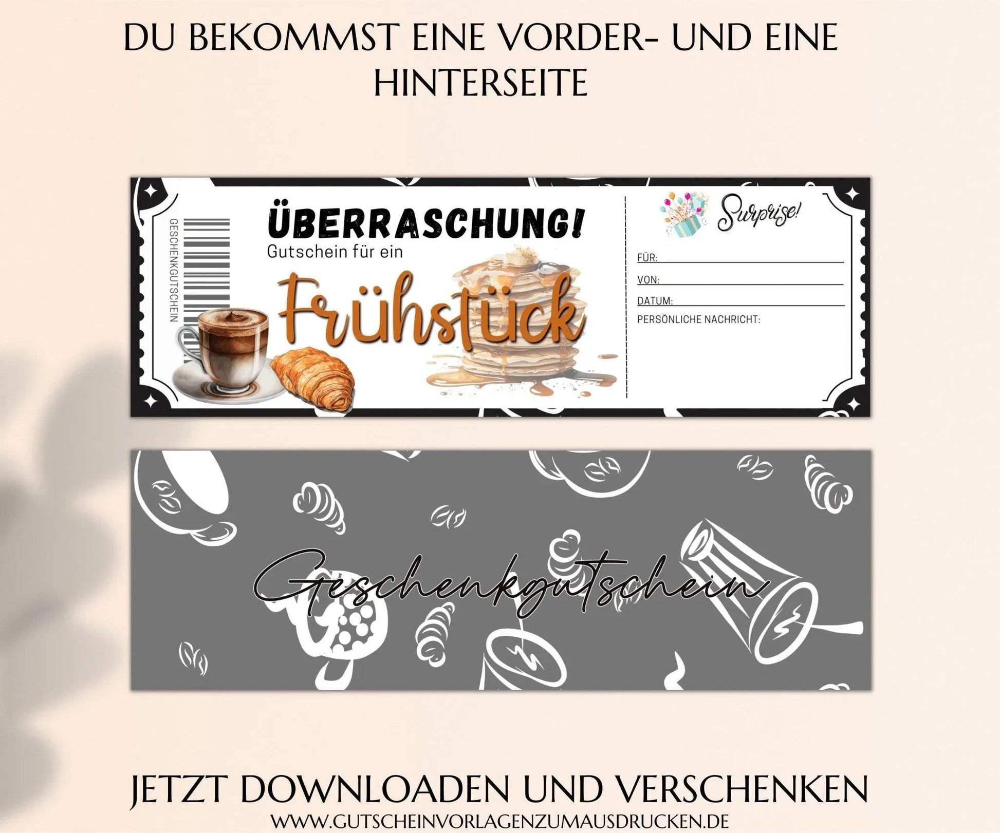 Gutschein zum Frühstück Vorlage - JSKDesignStudio.de