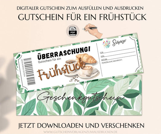 Gutschein zum Frühstück Vorlage - JSKDesignStudio.de