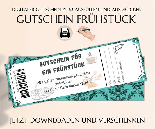 Gutschein zum Frühstück Vorlage - JSKDesignStudio.de