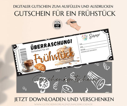 Gutschein zum Frühstück Vorlage - JSKDesignStudio.de