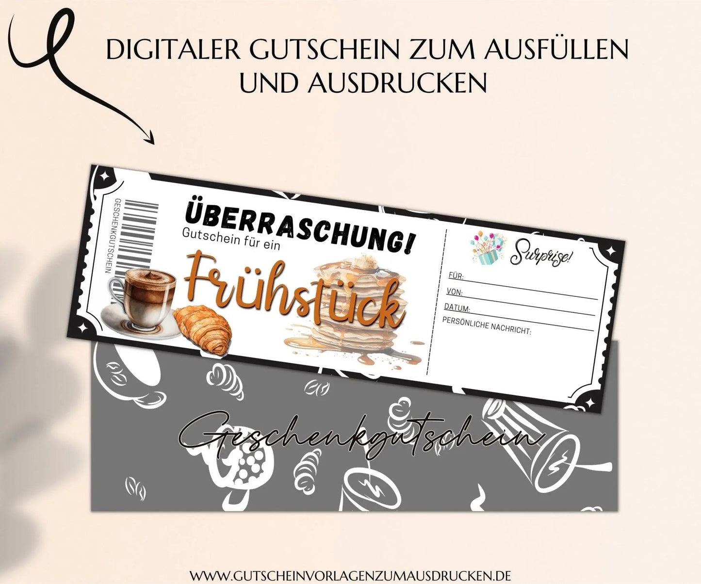 Gutschein zum Frühstück Vorlage - JSKDesignStudio.de