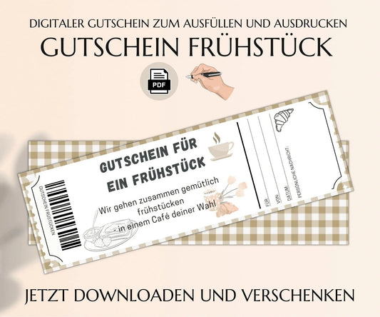 Gutschein zum Frühstück Vorlage - JSKDesignStudio.de