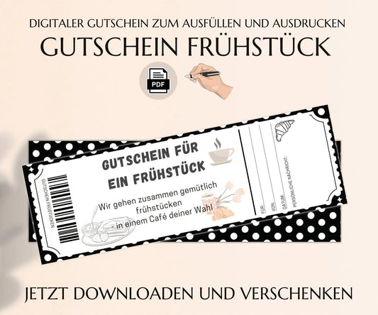 Gutschein zum Frühstücken Vorlage - JSKDesignStudio.de