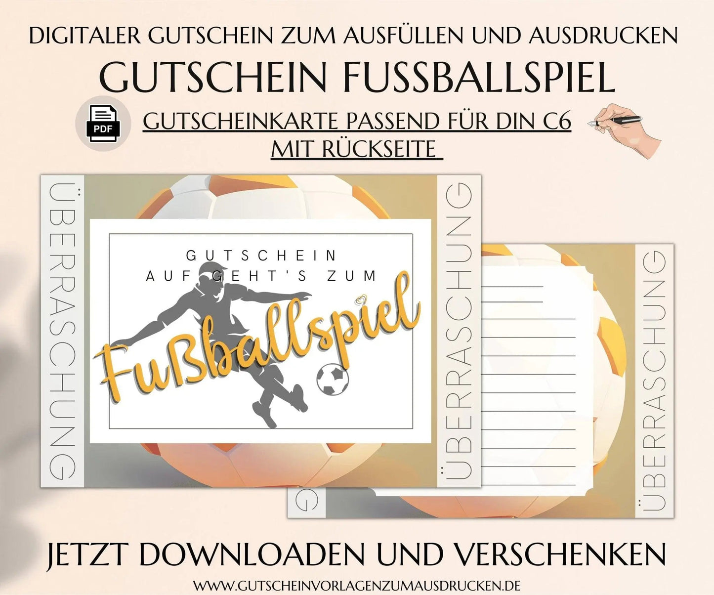 Gutschein zum Fußballspiel Vorlage - JSKDesignStudio.de