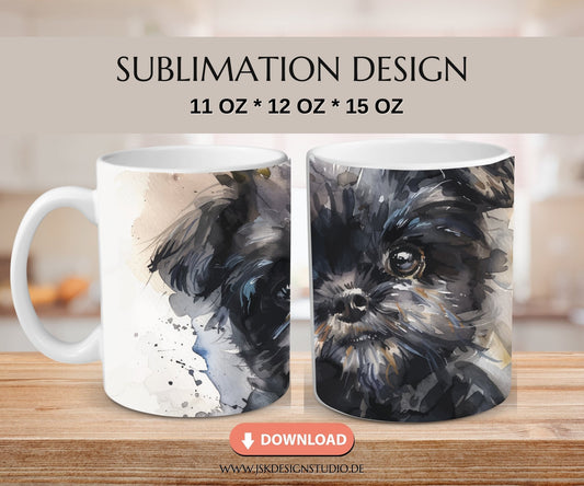 Hund Affenpinscher - Druckvorlage für Tassen Sublimation - JSKDesignStudio.de