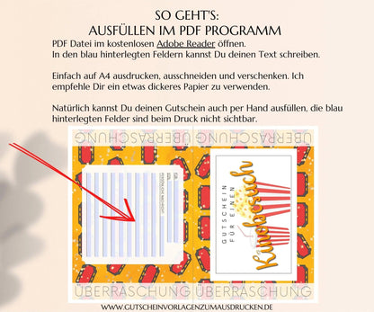 Kinobesuch Gutschein Vorlage zum Ausdrucken | JSK259 - JSKDesignStudio.de