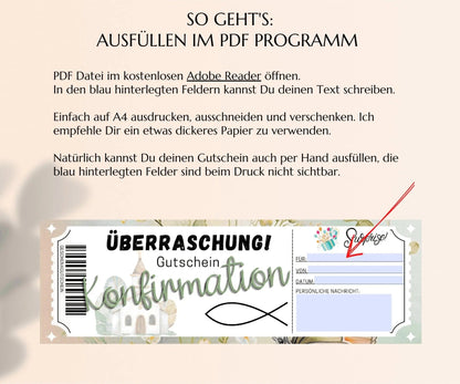 Konfirmationsgutschein - Gutschein Vorlage zum Ausdrucken | JSK144 - JSKDesignStudio.de