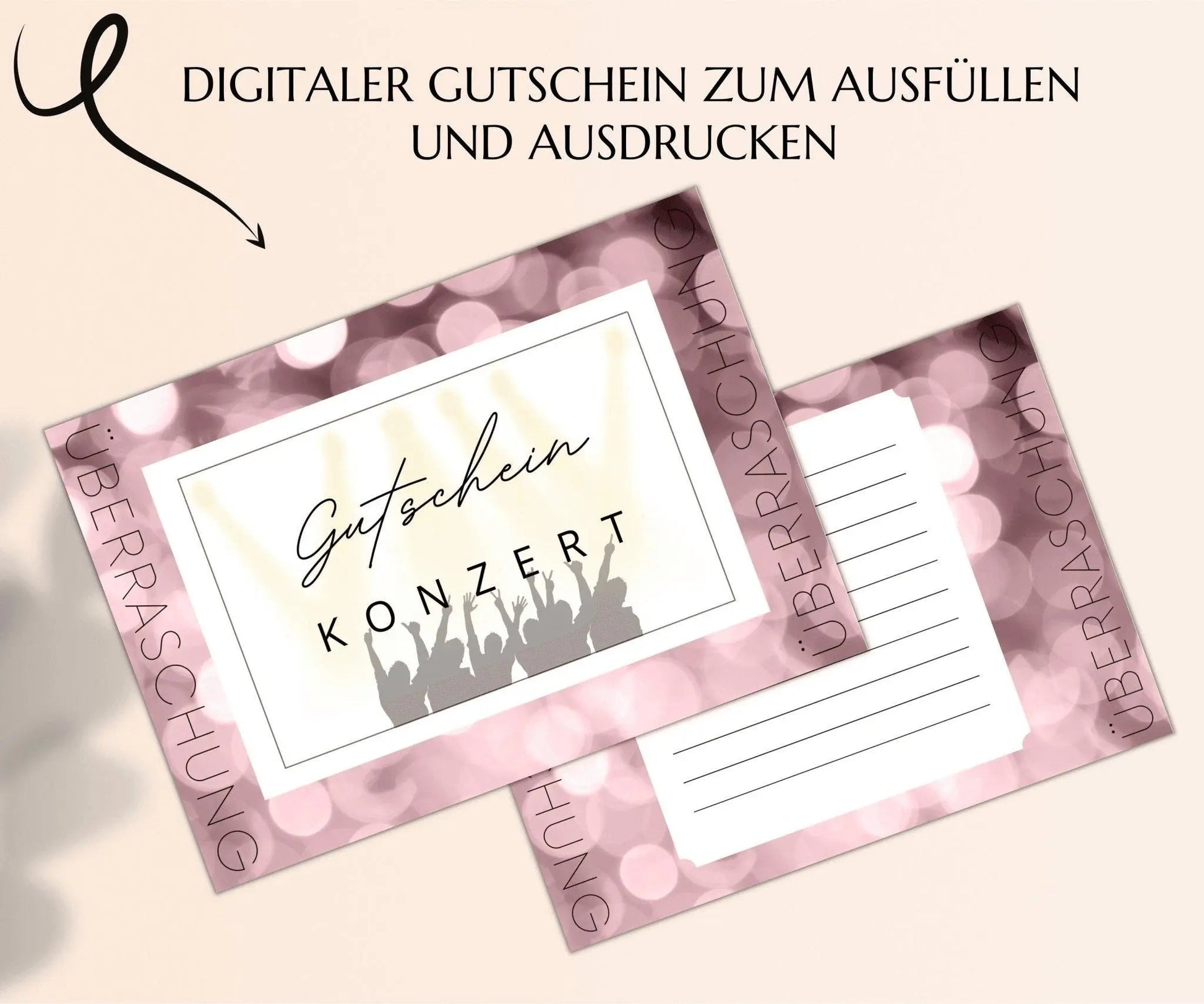 Konzert Gutschein Vorlage zum Ausdrucken | JSK110 - JSKDesignStudio.de