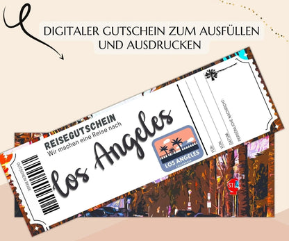 Los Angeles Reisegutschein zum Ausdrucken - JSKDesignStudio.de