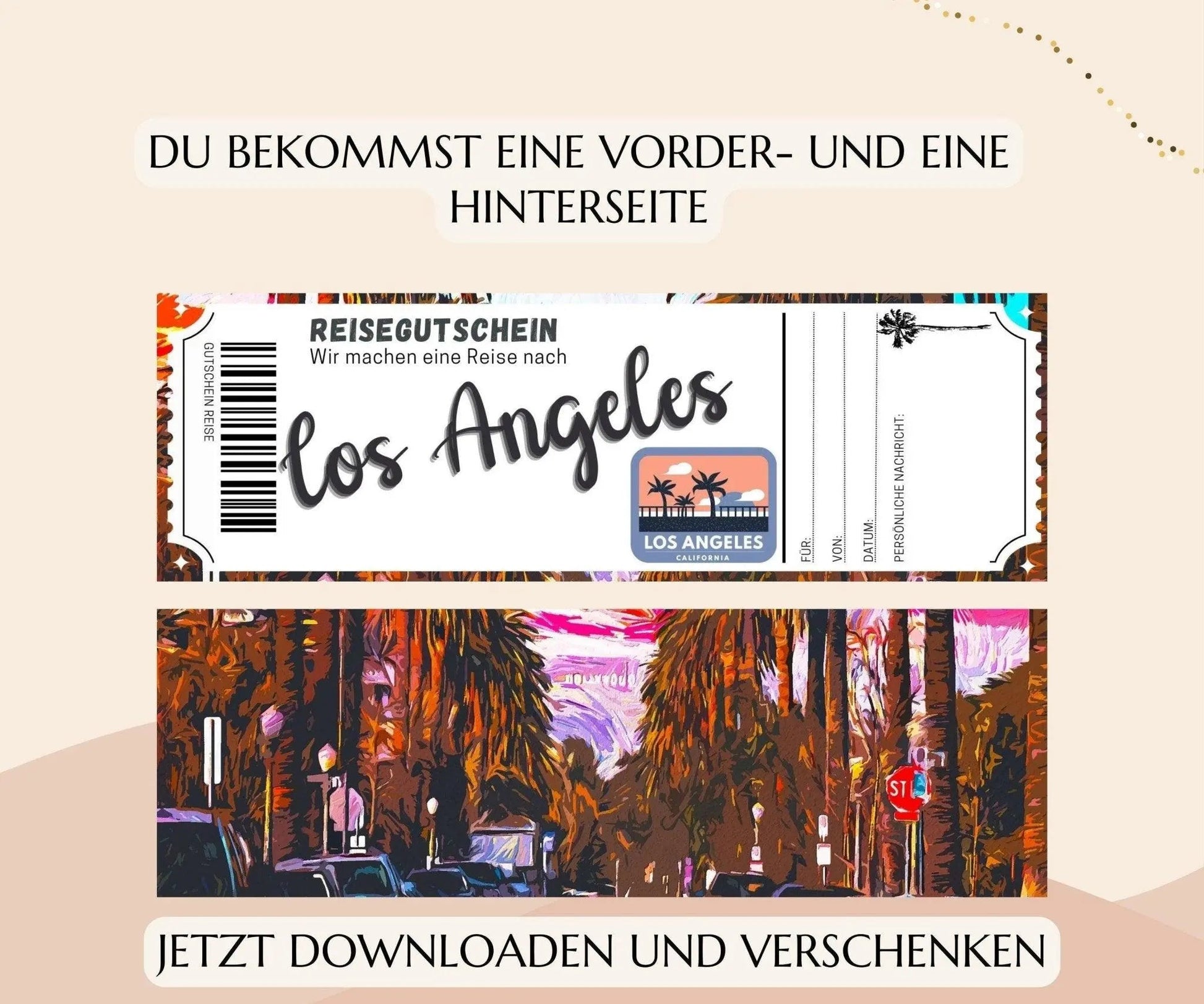 Los Angeles Reisegutschein zum Ausdrucken - JSKDesignStudio.de