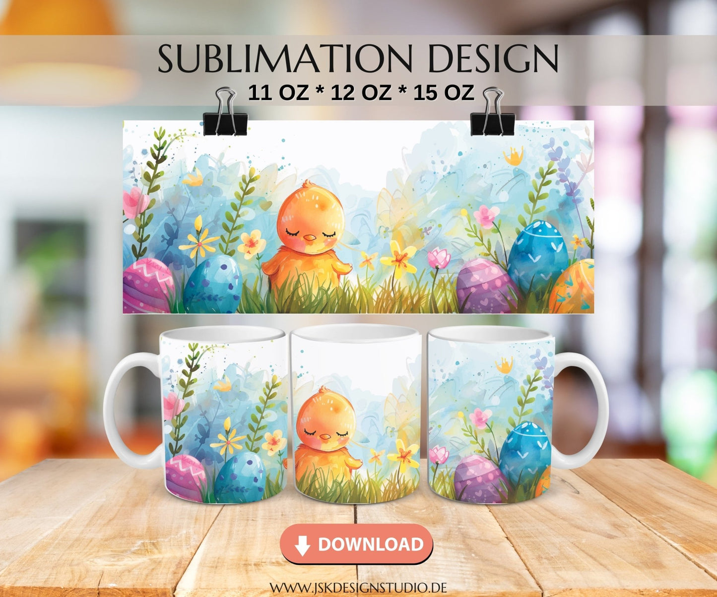 Ostern Frühling Druckvorlage für Tassen Sublimation - JSKDesignStudio.de