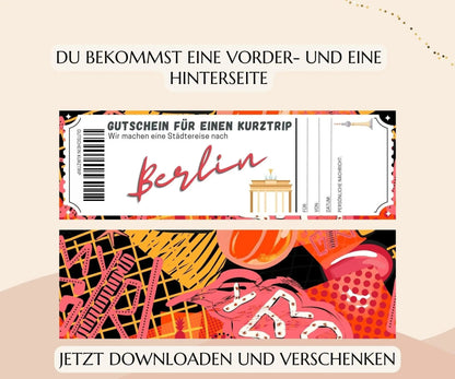 Reisegutschein Berlin Vorlage - JSKDesignStudio.de