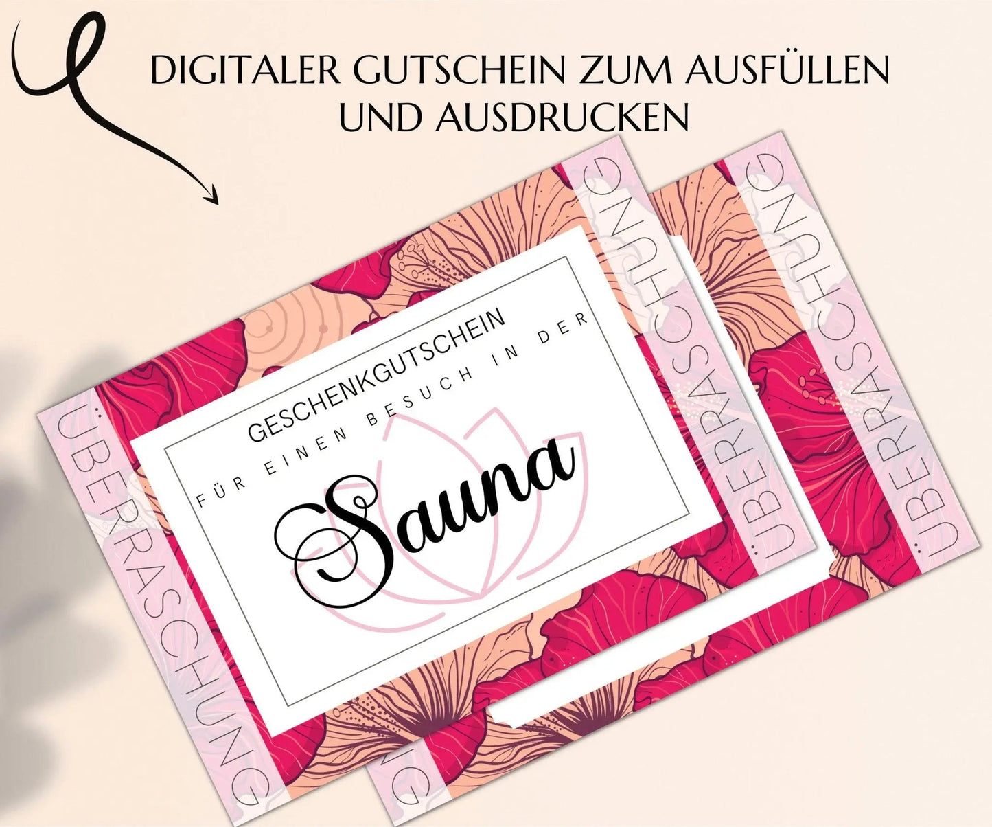 Saune Gutschein Vorlage zum Ausdrucken | JSK164 - JSKDesignStudio.de