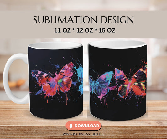 Schmetterling - Druckvorlage für Tassen Sublimation - JSKDesignStudio.de