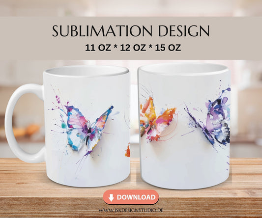 Schmetterling - Druckvorlage für Tassen Sublimation - JSKDesignStudio.de
