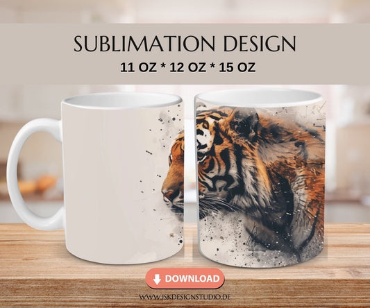 Tiger - Druckvorlage für Tassen Sublimation - JSKDesignStudio.de