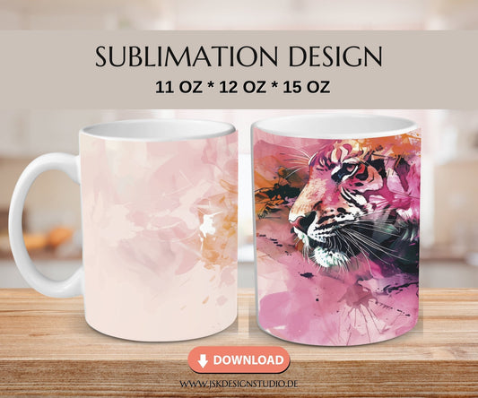 Tiger - Druckvorlage für Tassen Sublimation - JSKDesignStudio.de