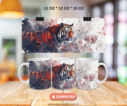 Tiger - Druckvorlage für Tassen Sublimation - JSKDesignStudio.de
