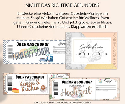 veganes Restaurant Gutschein | Essen gehen Gutscheinkarte | PDF Download | vegane Geschenke Vorlage zum Ausdrucken | JSK228 - JSKDesignStudio.de