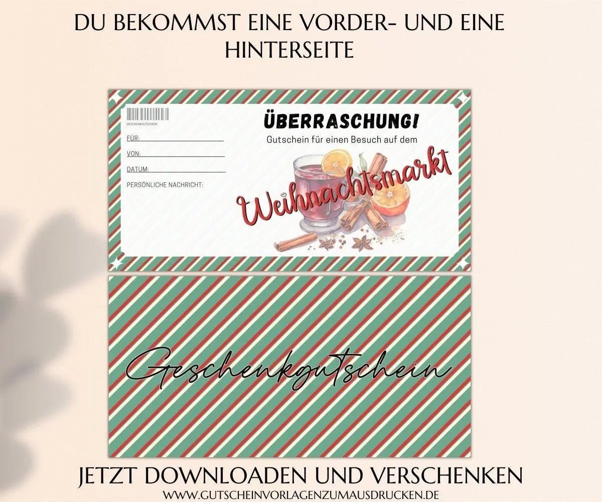 Weihnachtsmarkt Gutschein Vorlage  - JSKDesignStudio.de
