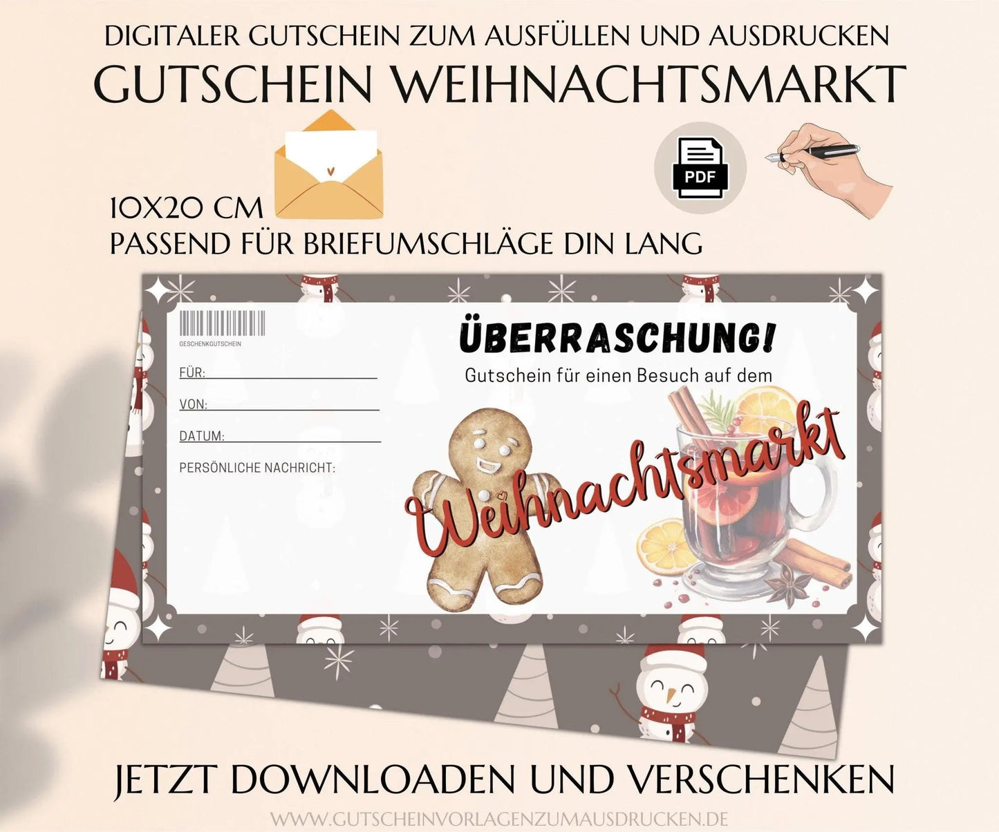 Weihnachtsmarkt Gutschein Vorlage - JSKDesignStudio.de