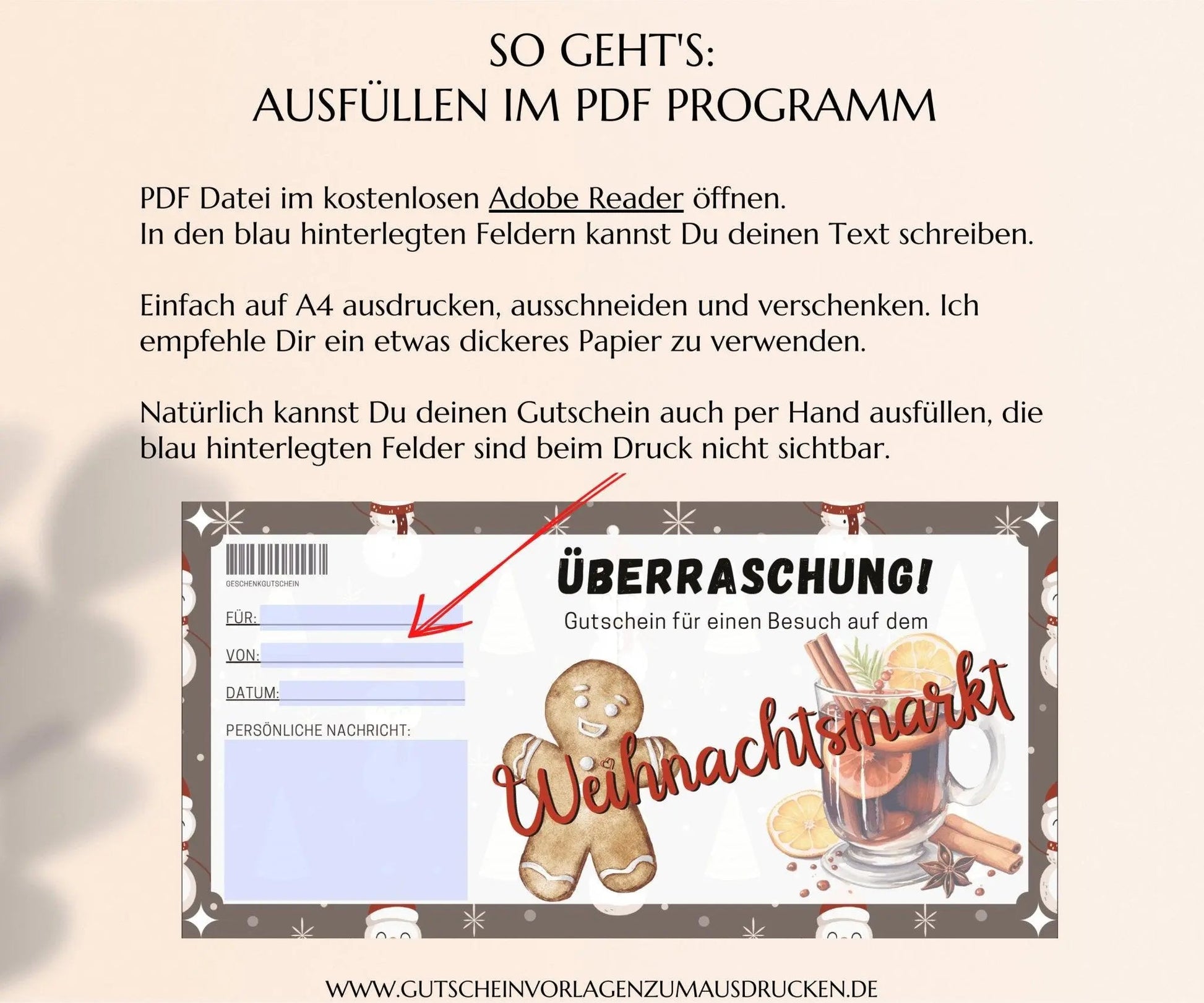 Weihnachtsmarkt Gutschein Vorlage - JSKDesignStudio.de