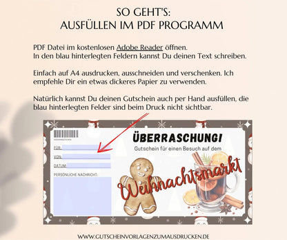 Weihnachtsmarkt Gutschein Vorlage - JSKDesignStudio.de