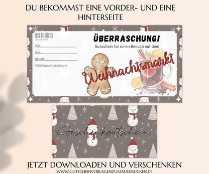 Weihnachtsmarkt Gutschein Vorlage - JSKDesignStudio.de