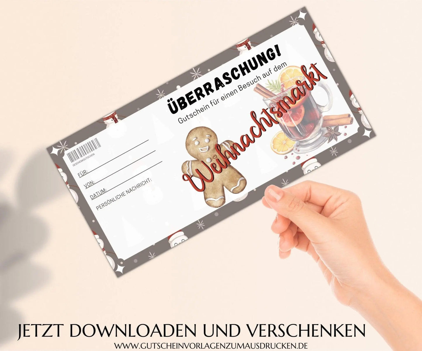 Weihnachtsmarkt Gutschein Vorlage - JSKDesignStudio.de