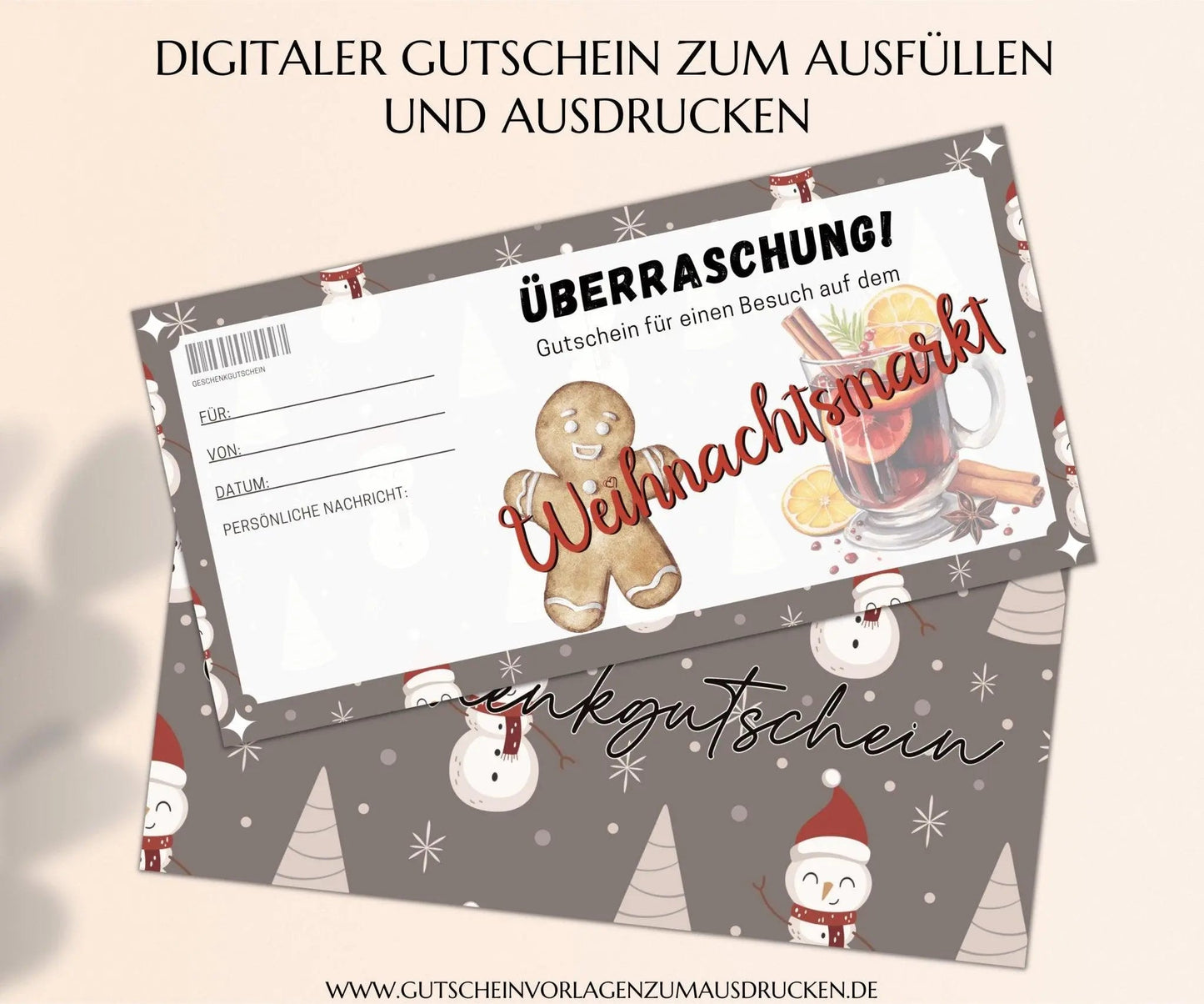 Weihnachtsmarkt Gutschein Vorlage - JSKDesignStudio.de