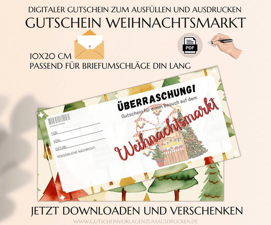 Weihnachtsmarkt Gutschein Vorlage Gratis - JSKDesignStudio.de