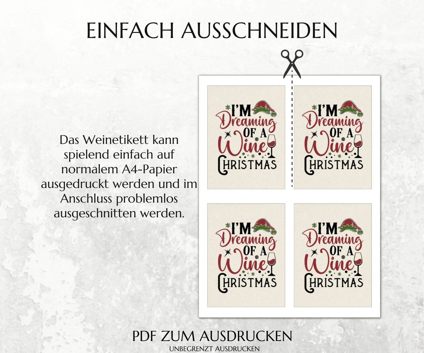 Weinetikett Weihnachten Flaschenetikett zum Ausdrucken - JSKDesignStudio.de