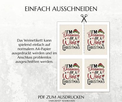 Weinetikett Weihnachten Flaschenetikett zum Ausdrucken - JSKDesignStudio.de