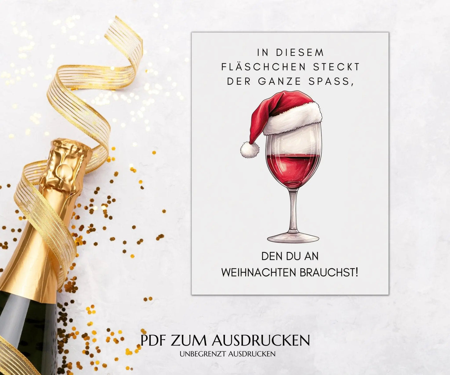 Weinetikett Weihnachten zum Ausdrucken - JSKDesignStudio.de