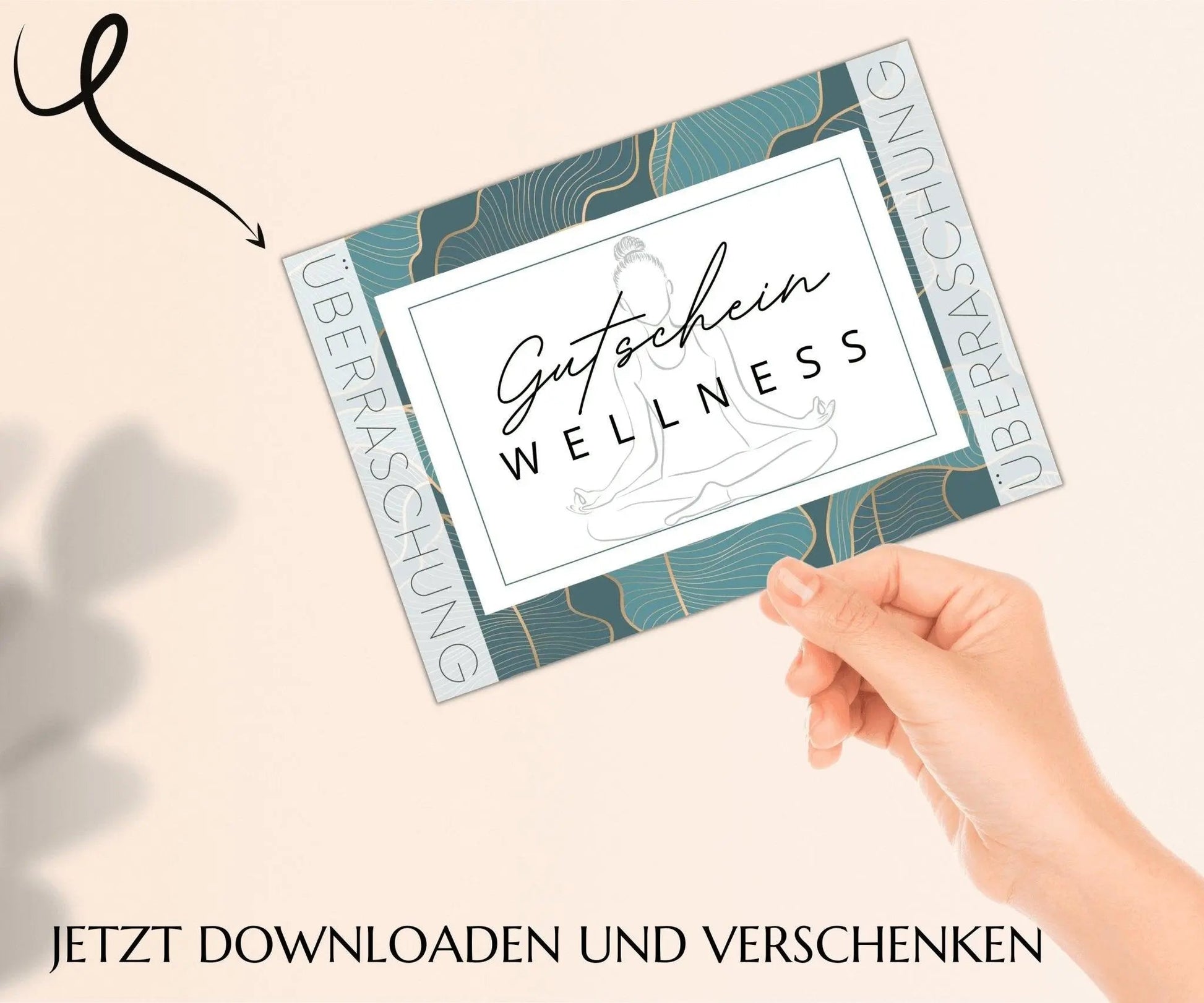 Wellness Gutschein Vorlage | Klappkarte zum Ausdrucken | JSK124 - JSKDesignStudio.de