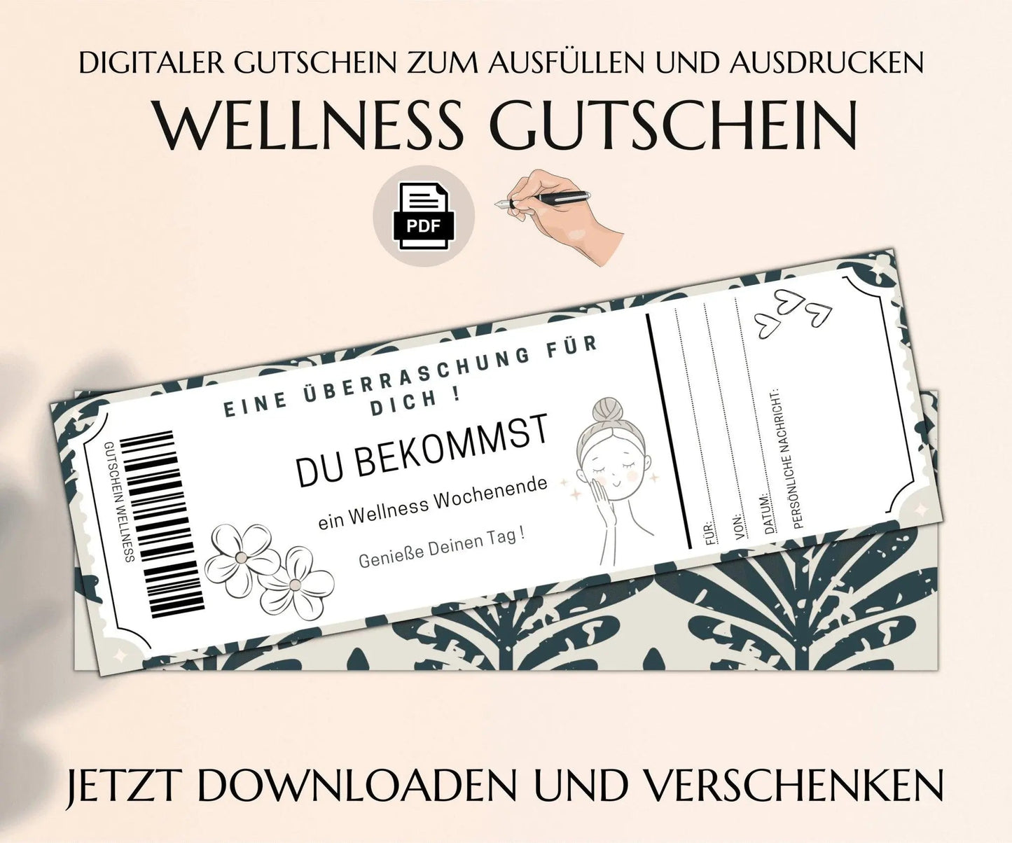Wellness Wochenende Gutschein Vorlage - JSKDesignStudio.de