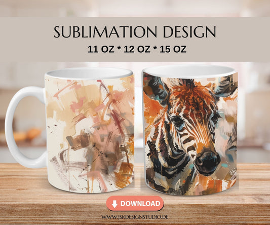 Zebra - Druckvorlage für Tassen Sublimation - JSKDesignStudio.de