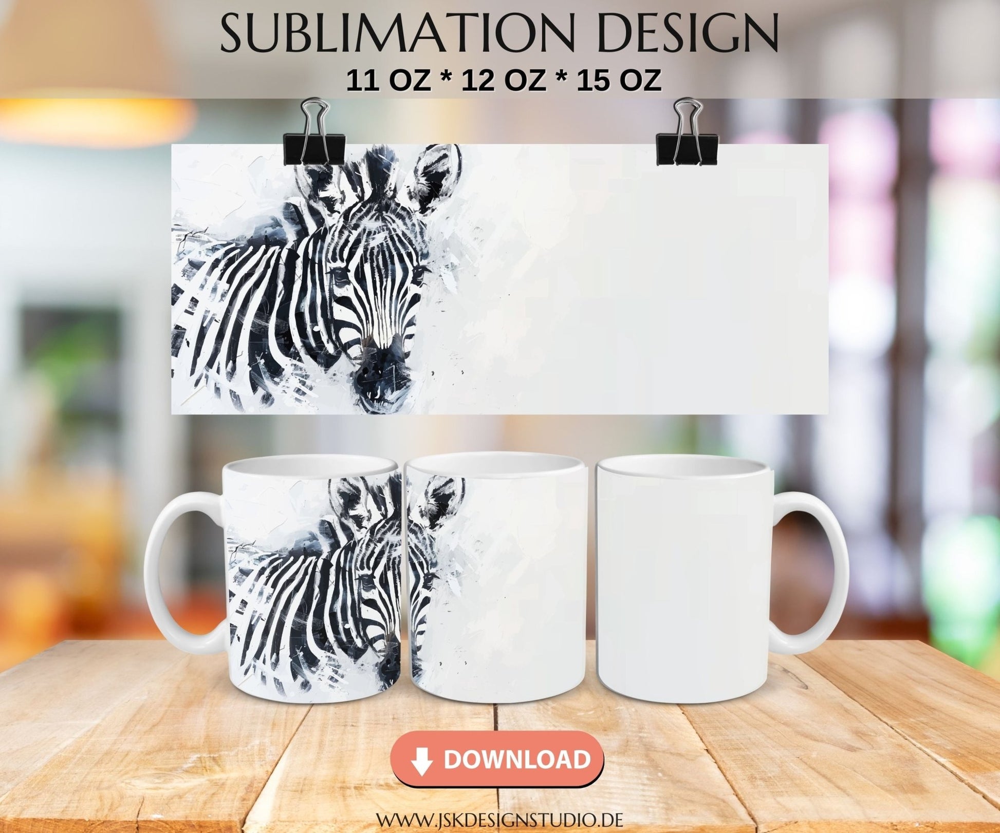 Zebra - Druckvorlage für Tassen Sublimation - JSKDesignStudio.de