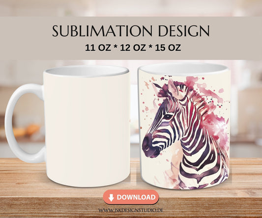 Zebra - Druckvorlage für Tassen Sublimation - JSKDesignStudio.de